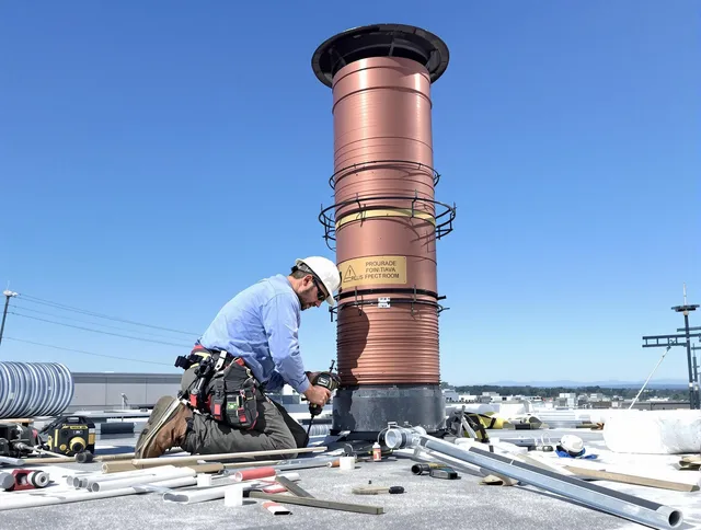 Installed chimney liner by Akron Chimney Sweep in Akron, OH