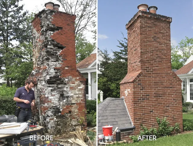 Akron Chimney Sweep performing a full chimney restoration in Akron, OH