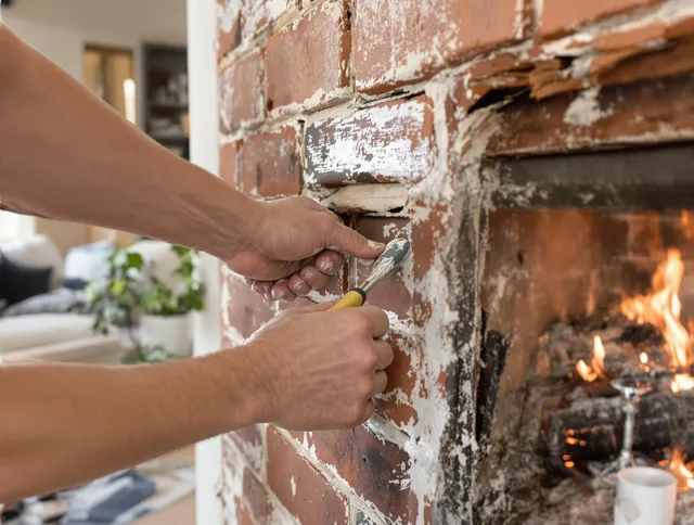 Routine fireplace repair by Akron Chimney Sweep in Akron, OH