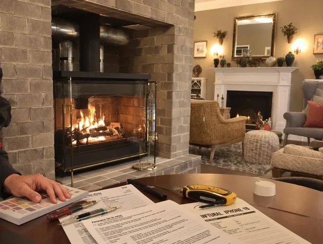 Akron Chimney Sweep verifying fireplace safety measures in Akron, OH