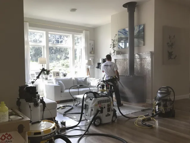 Soot removal service by Akron Chimney Sweep for a fireplace in Akron, OH